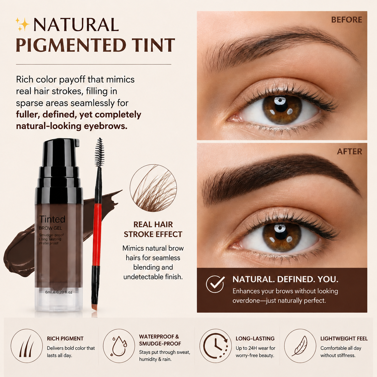 🖌️Waterproof eyebrow dye cream