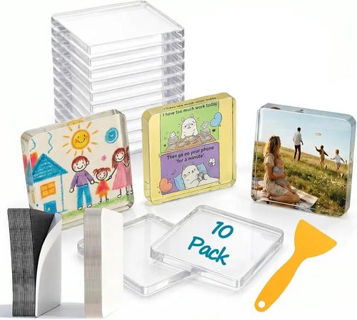 🧲📸 Magnetic Clear Acrylic Photo Frames DIY Fridge Magnets