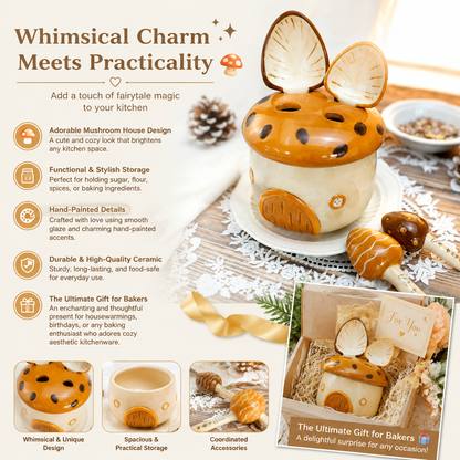 🍄 Enchanted Mushroom Ceramic Measuring Set