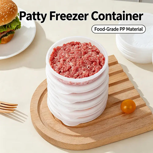 🥩Burger Patty Press and Freezer Container Set – Versatile & Convenient – 10-Piece Burger Patty Mold Set