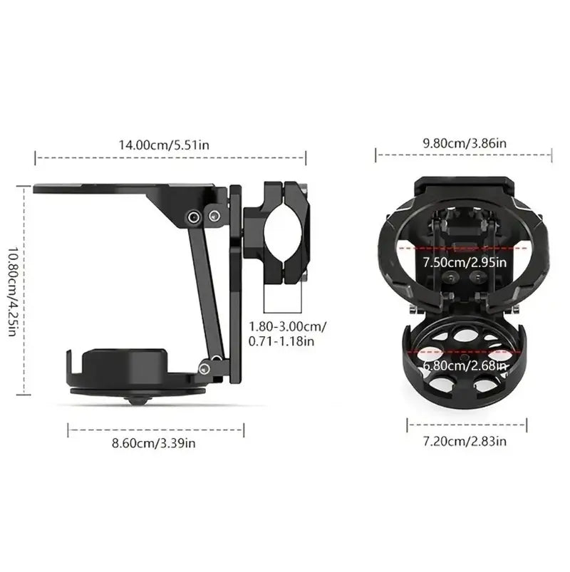 Bike Water Rotating Bottle Cage Mount Adjustable Folding Design