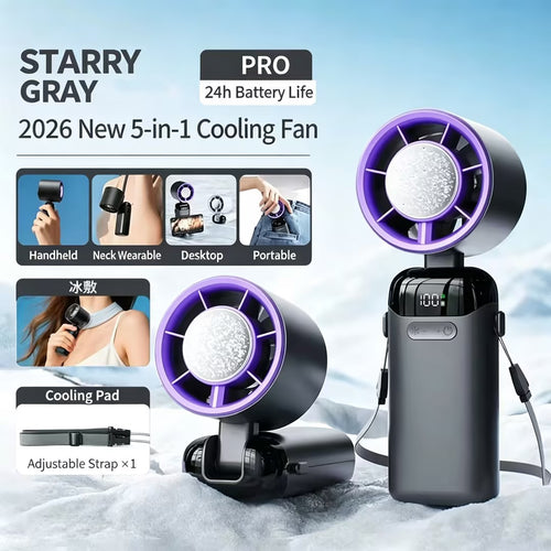 Portable handheld electric fan