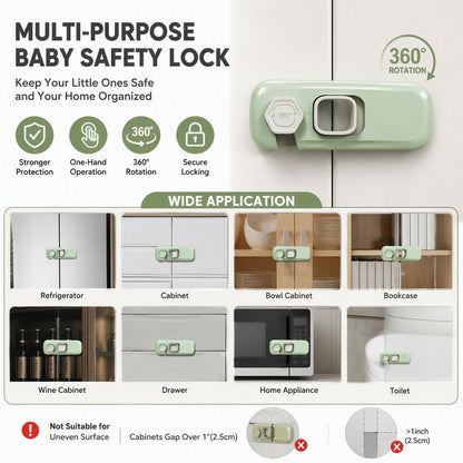 Child Safety Locks, Baby-Proof Cabinet Door Opening, And Anti-Pinch Function（3PCS）
