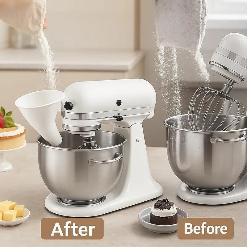 🥞Tilting mixer flour funnel-suitable for 4.5-5 quart mixing bowls