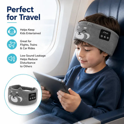 Kids Plush Fleece Wireless Music Headband with Ultra-Thin Speakers