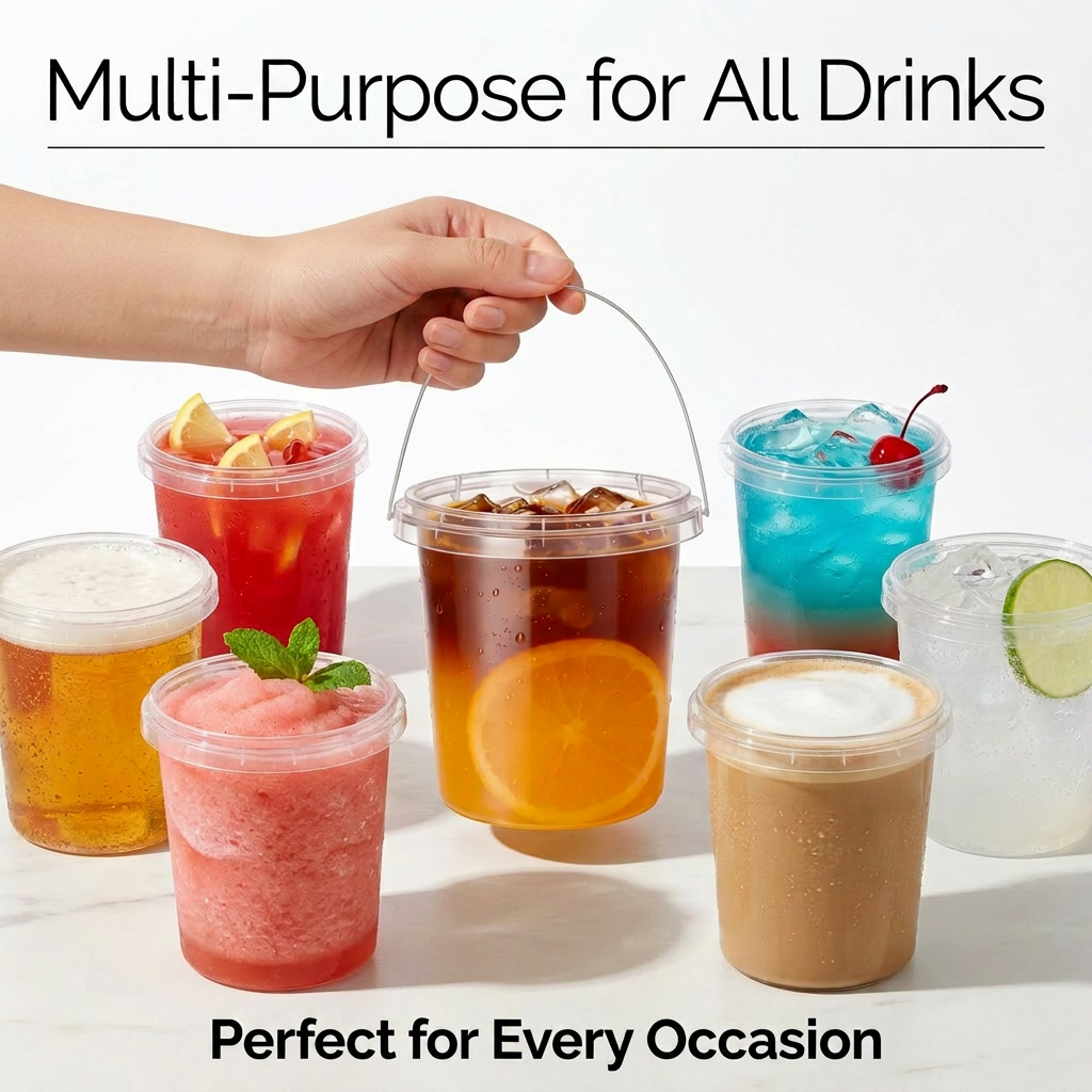 🥤Lidded straw drink container, leak-proof PP material