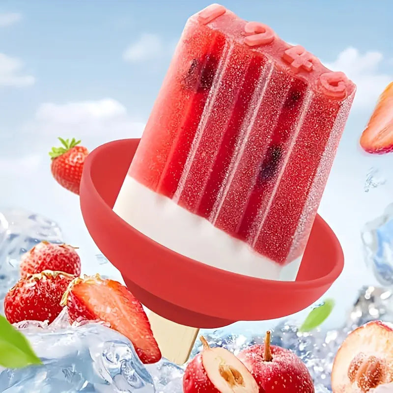 🍦4-piece silicone ice cream stand set - leak-proof cone stand with anti-drip cover