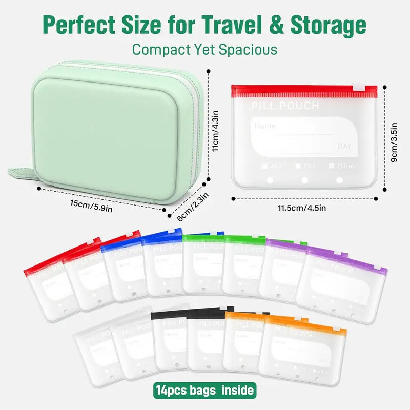 💊Portable Silicone Travel Storage Pouch Set – Food-Grade, Waterproof Pill Pouches