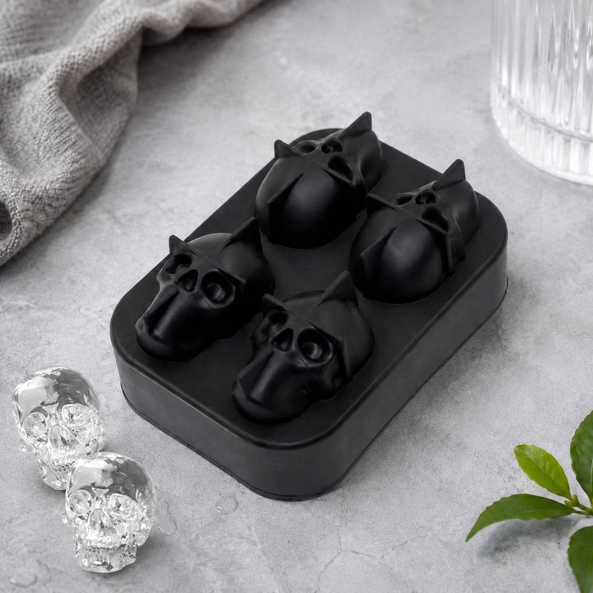 💀🧊3D Skull Silicone Ice Cube Tray
