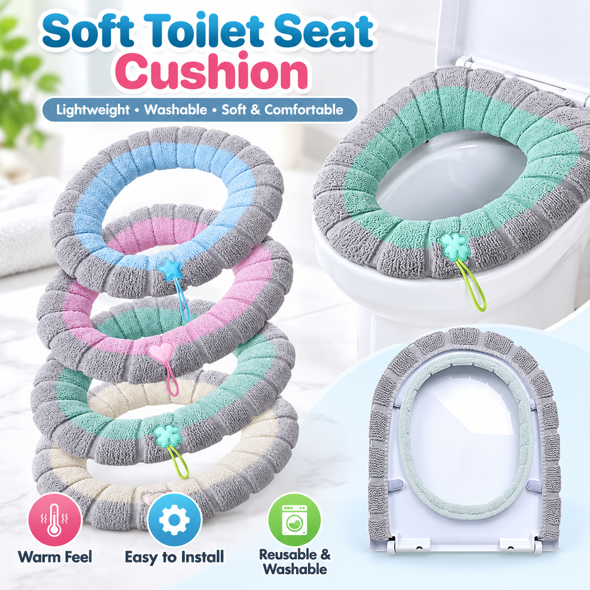 Lightweight Washable Soft Toilet Seat Cushion