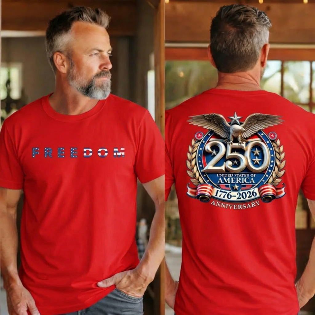 🎁Freedom 250th Anniversary Shirt-Casual summer crew-neck T-shirt