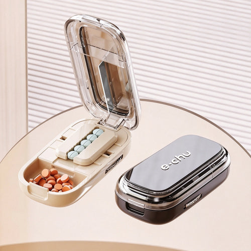 Upgraded Compact 3-in-1 Tablet Cutter Storage Box
