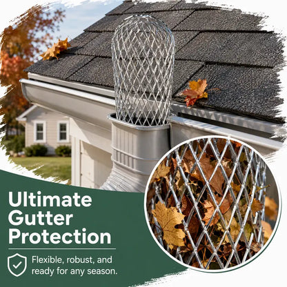 Expandable Flexible Metal Mesh Downspout Drain Guard（3Pcs）