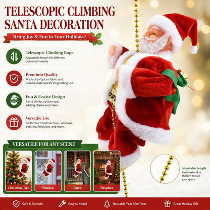 Christmas Gift Climbing Bead Electric Decoration Santa Claus Toy