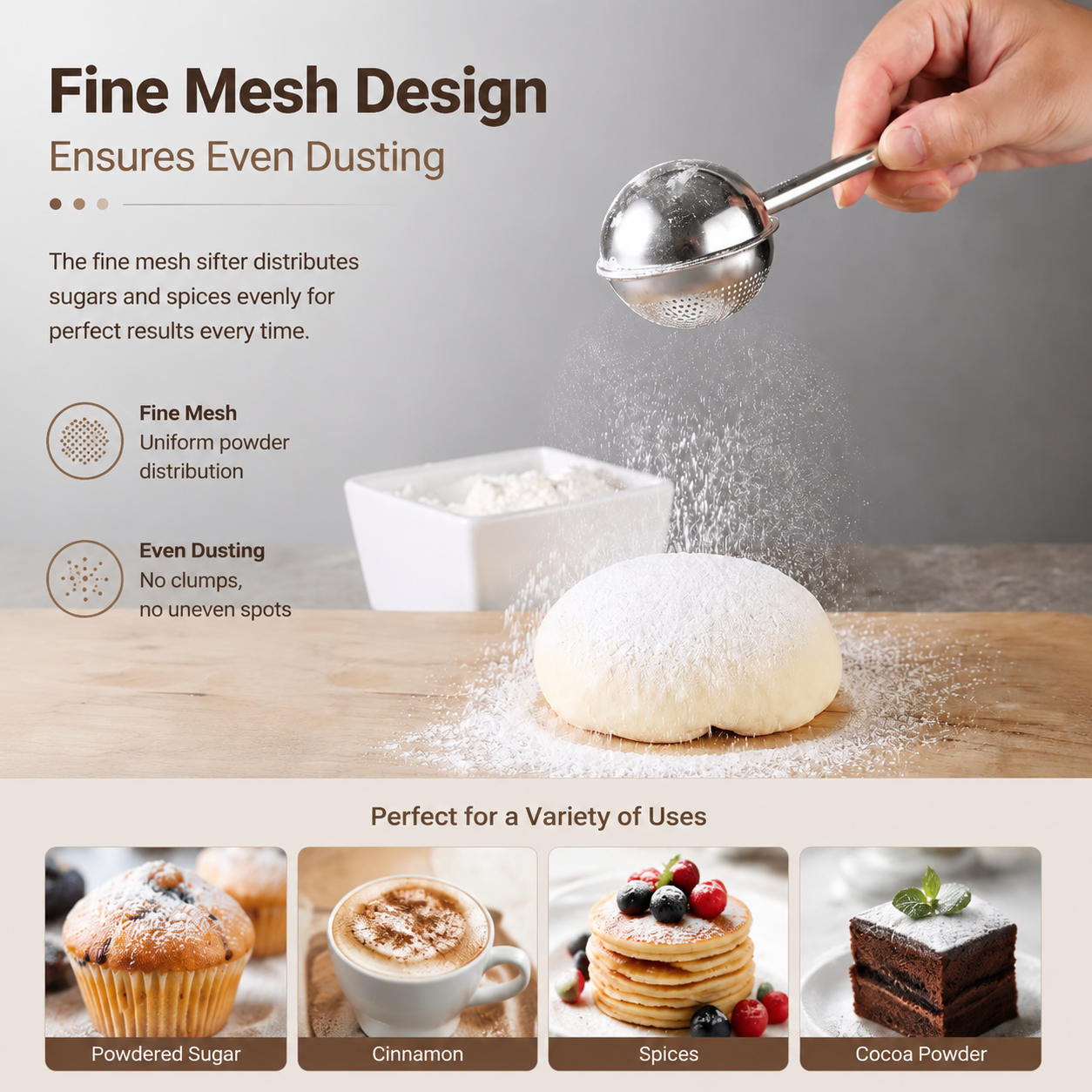 Stainless Steel Flour Duster for Baking