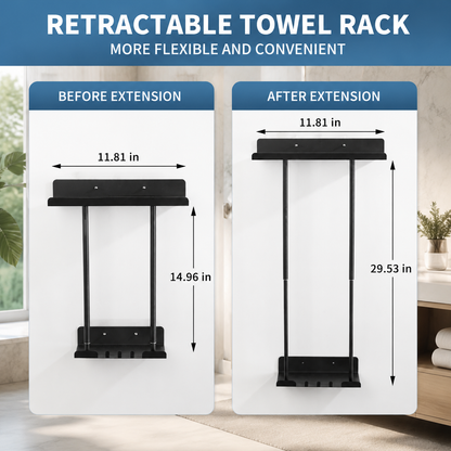 🪝Extendable bathroom towel rack