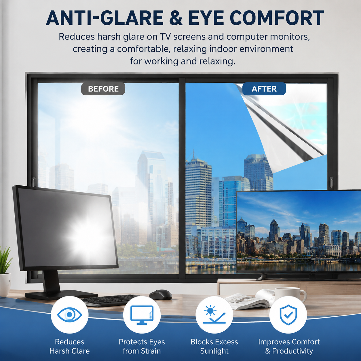 🕶️Electrostatic Adsorption Privacy Window Film