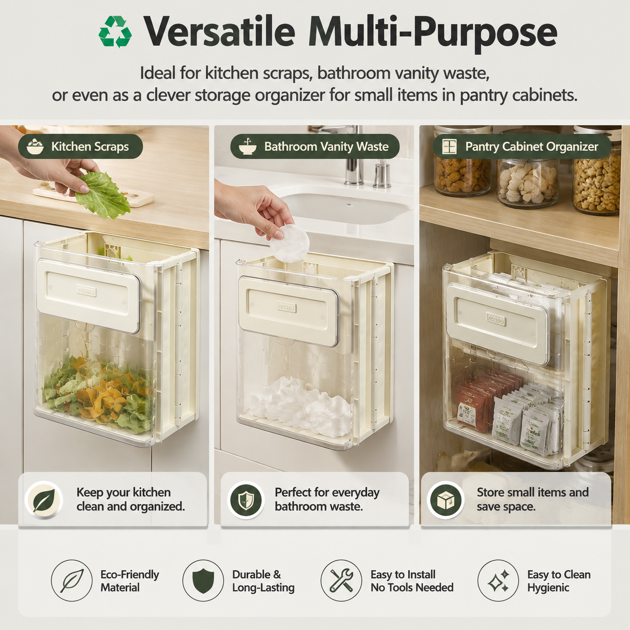 ✨Foldable hanging storage cabinet trash can