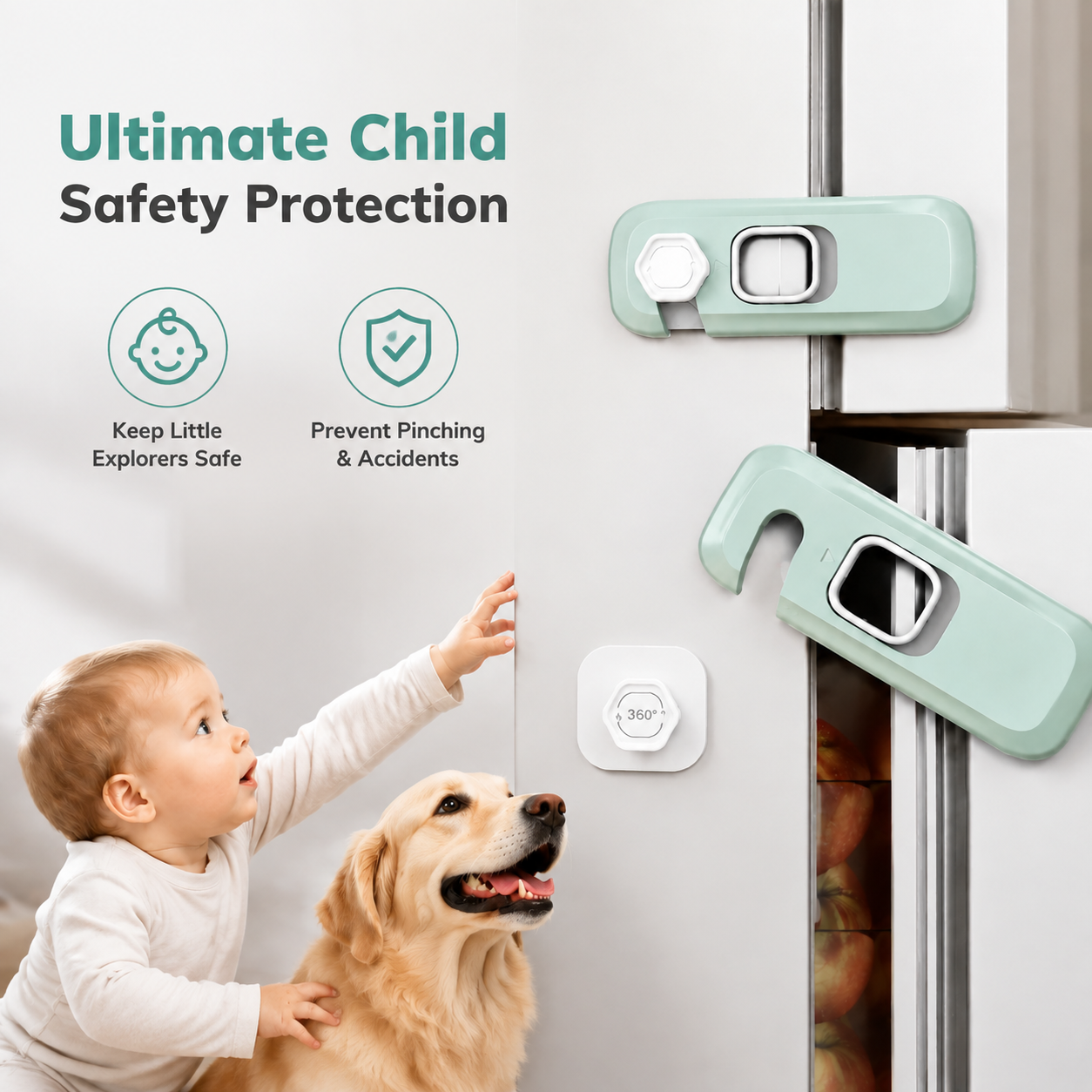 🔒Refrigerator door safety locks (2-pack)
