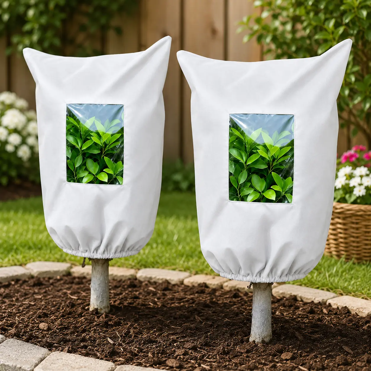 🌿 Plant Frost Protection Cover – Breathable Reusable Winter Cover with Clear Viewing Window