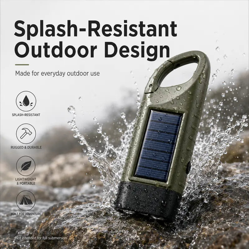Solar Outdoor Hand-Crank USB-Type Flashlight