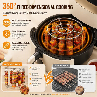 304 Stainless Steel Air Fryer Skewer Rack 360° Baking