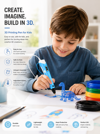 Smart 3D Printing Pen for Kids‑Easy‑Use DIY Drawing Pen