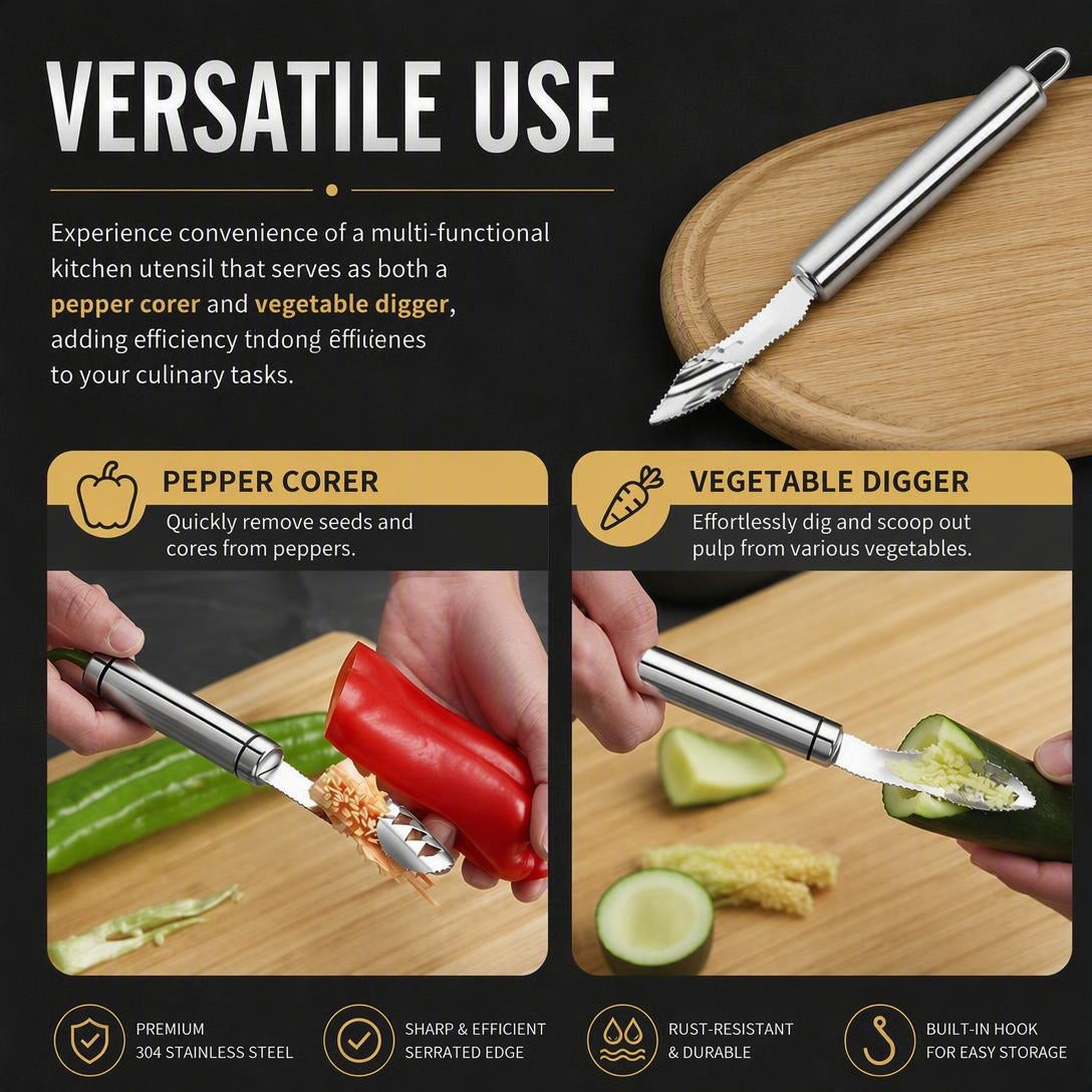 Stainless Steel Bell Pepper Seed Remover Tool