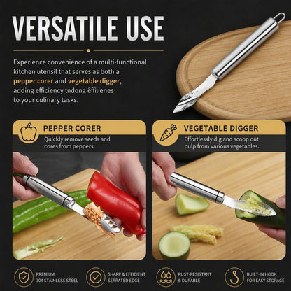 Stainless Steel Bell Pepper Seed Remover Tool