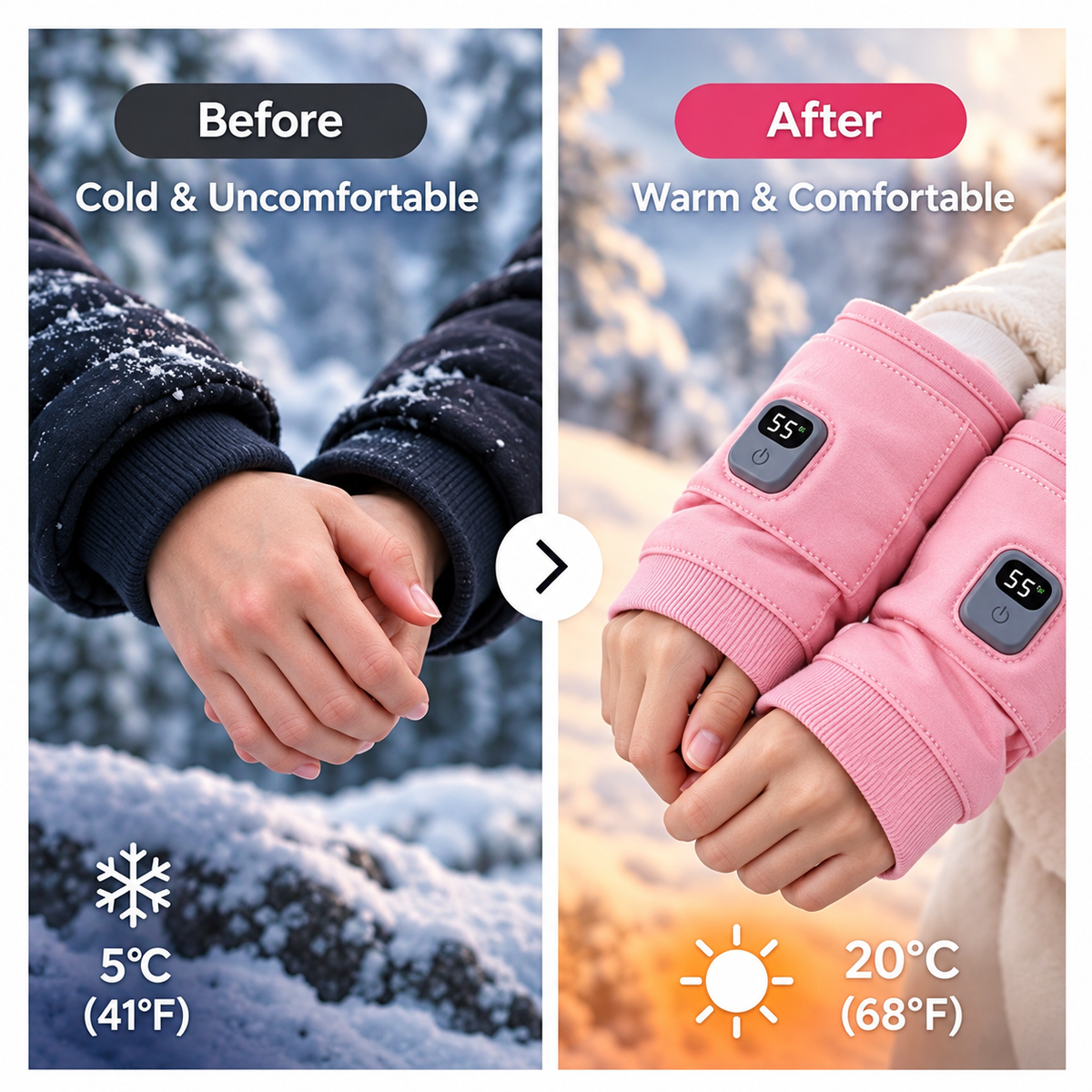 ✋Unisex Rechargeable Heated Fingerless Gloves