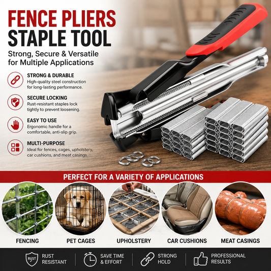 Fencing Plier Staple Gun Cage Clamp for Animal Pet Cages Fencing, Upholstery