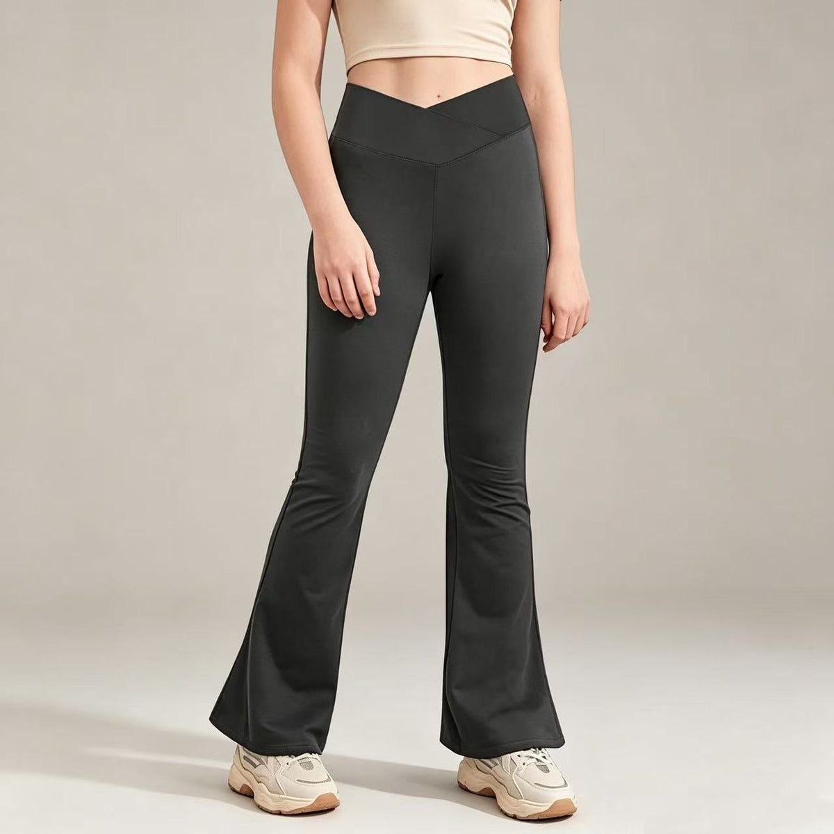 Girl's Leggings Cross High Waisted Flare Pants Yoga Bootcut Pants