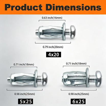 Heavy-Duty Carbon Steel Button Rivet Locking Nuts Set - Durable, Rustproof