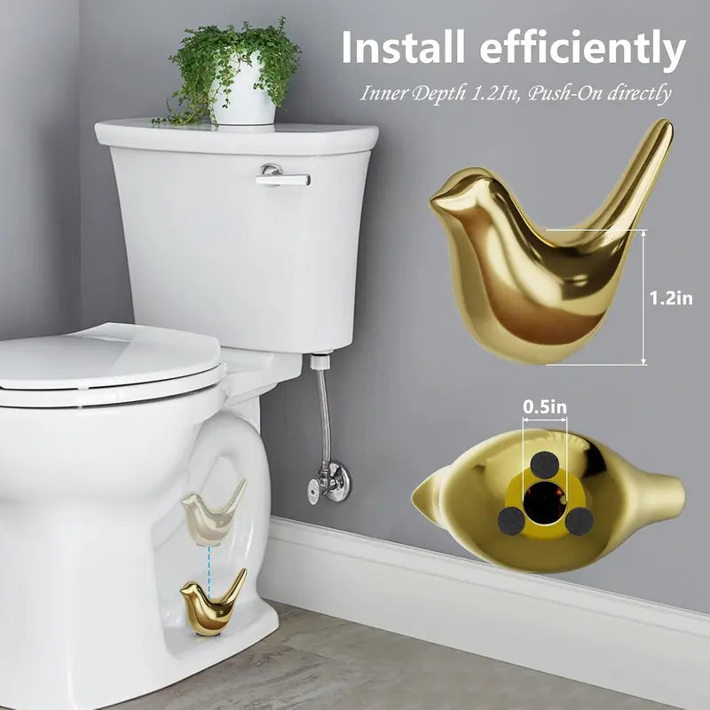 Decorative Toilet Bolt Caps – Aesthetic Ceramic Bird Covers for Ugly Bathroom Screws (2-Pack)
