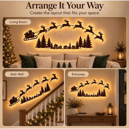 🎄 Lighted Christmas Wall Decor – Cordless Peel-and-Stick Holiday Display
