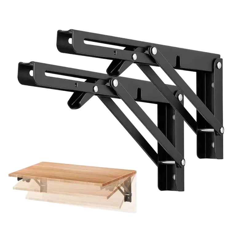 🛠️🪄 2 Pack Heavy Duty Shelf Brackets Collapsible Shelf Brackets