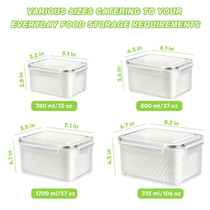 🥬 Fruit Storage Containers 4 PCS