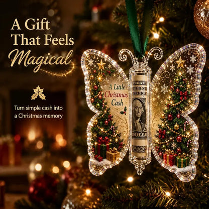 Christmas Cash Gift Ornament - Butterfly Money Holder
