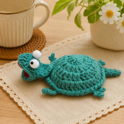🦎Handmade Crochet Cartoon lizard Coaster