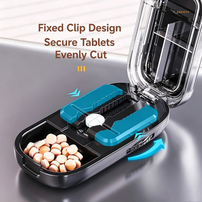 🔥Upgrade-Designed Compact 3-in-1 Pill Splitter Organizer - ABS+PC