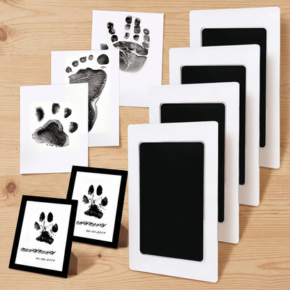 🐾4-Pcs Paw Print Kit + 2 Photo Frame,No-rinse claw print ink pad photo frame set