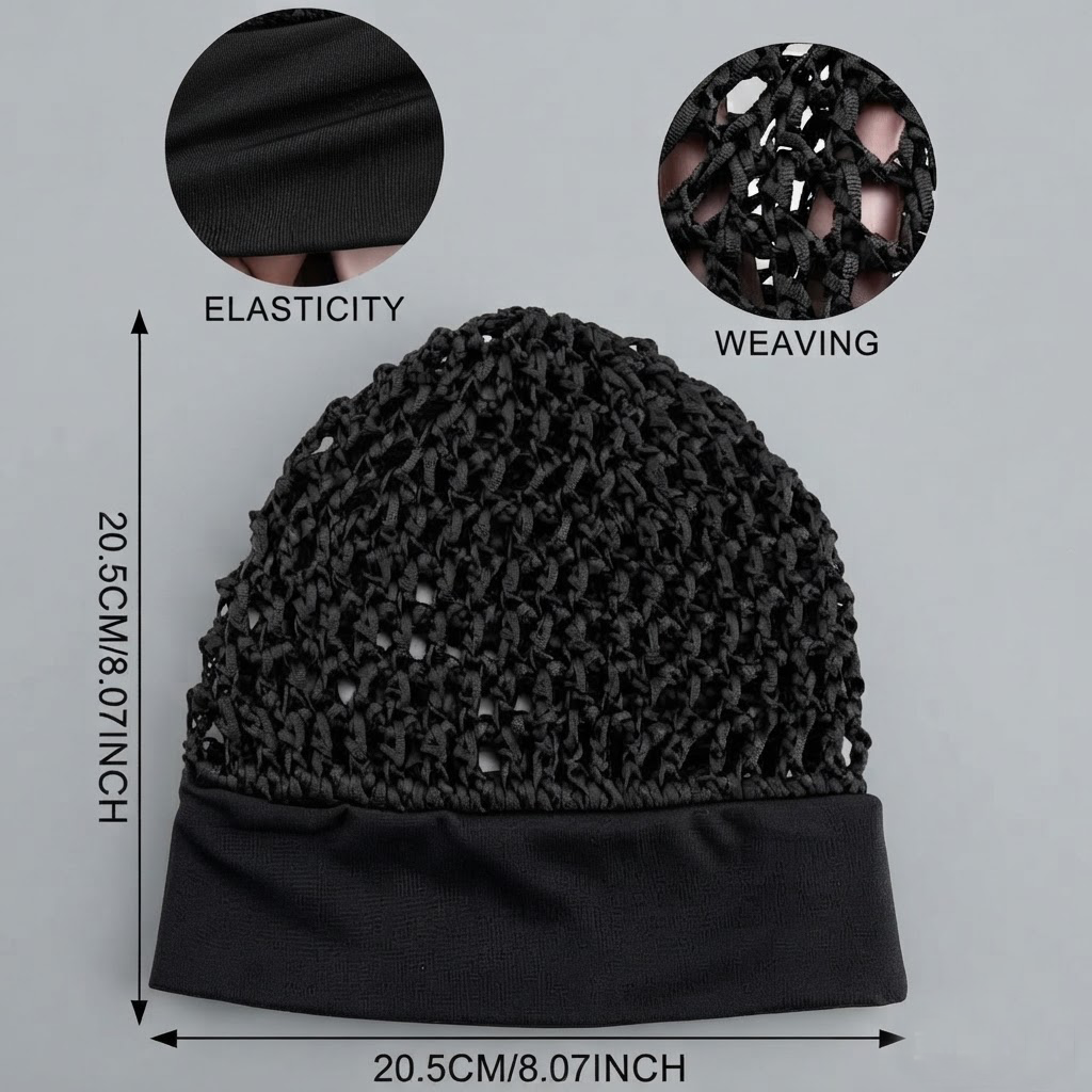 🧢Elastic wide-brimmed hairnet cap - soft and protective