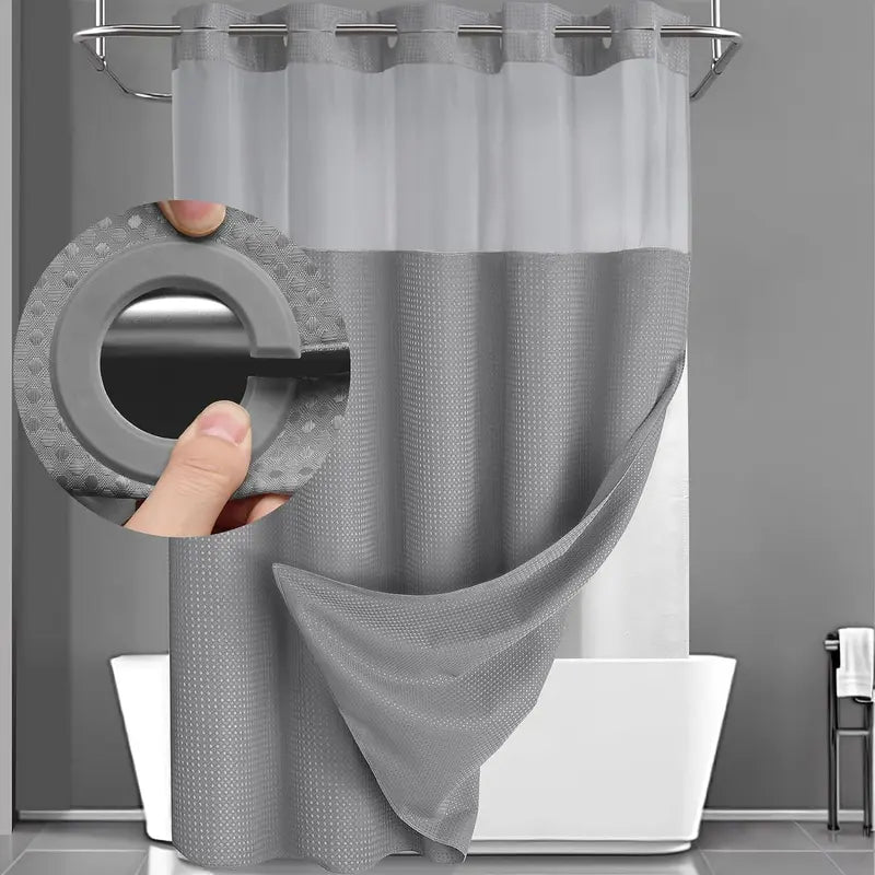 ✨Hookless Washable Waffle Weave Shower Curtain