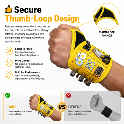 🧲Heavy-Duty Thumb-Loop Magnetic Wristband