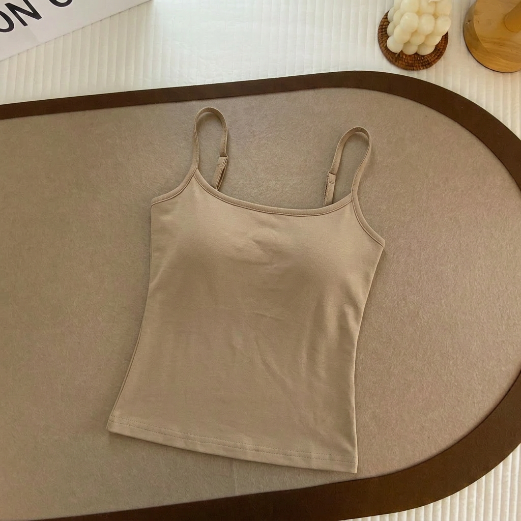 👗Women's Solid Ribbed Crop Cami Top - Fitted Casual Sleeveless