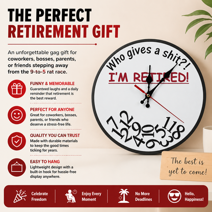 ⏰"Who Gives a Sh*t, I'm Retired!" Funny Wooden Wall Clock