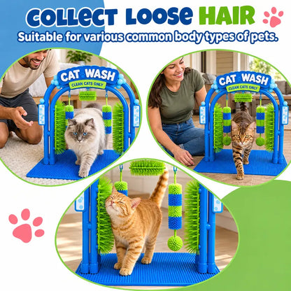 😺Cat grooming station tools - with soft massage brush