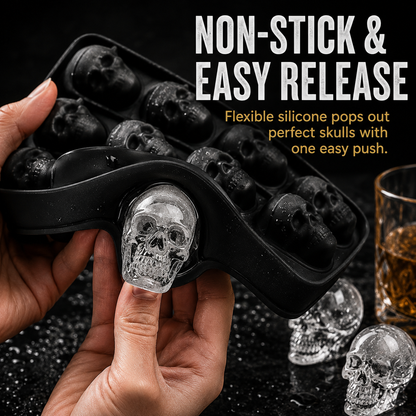 💀🧊3D Skull Silicone Ice Cube Tray