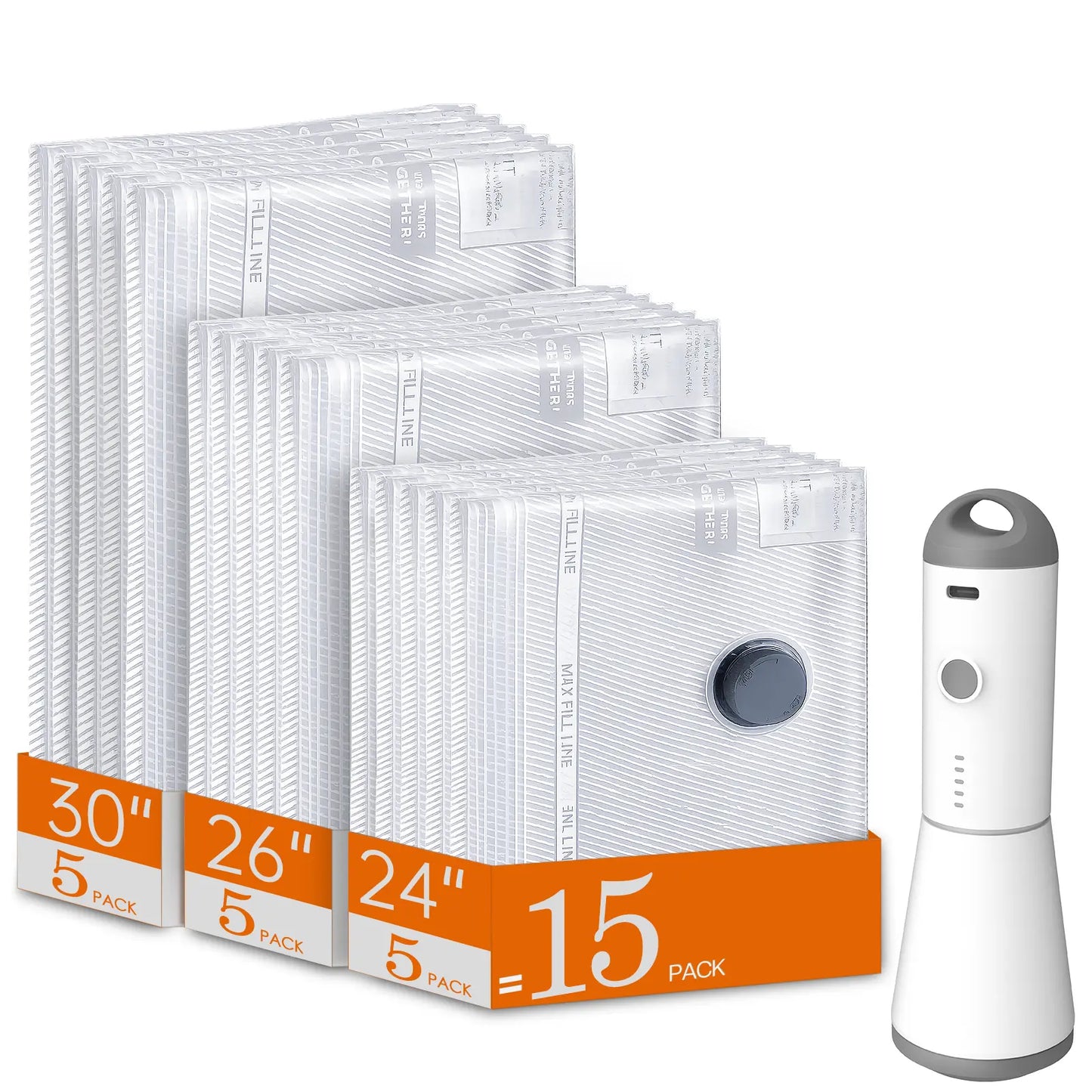 🧳💨 Vacease Cordless Travel Vacuum Bag Set with Rechargeable Air Pump