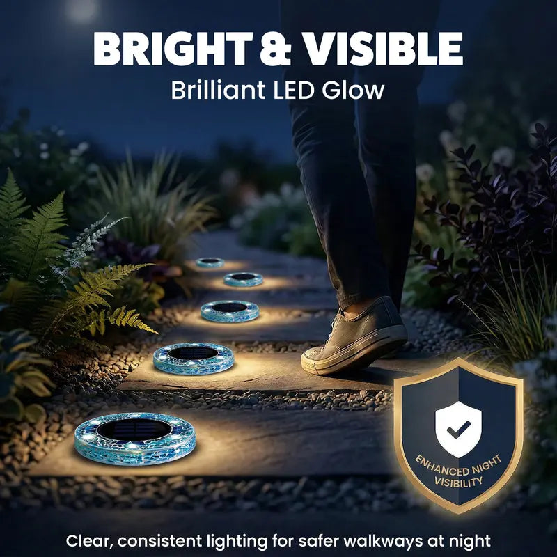 🔥Hot Sale 49% off🌟💎 Solar Outdoor Mosaic Disk Pathway LED Lights
